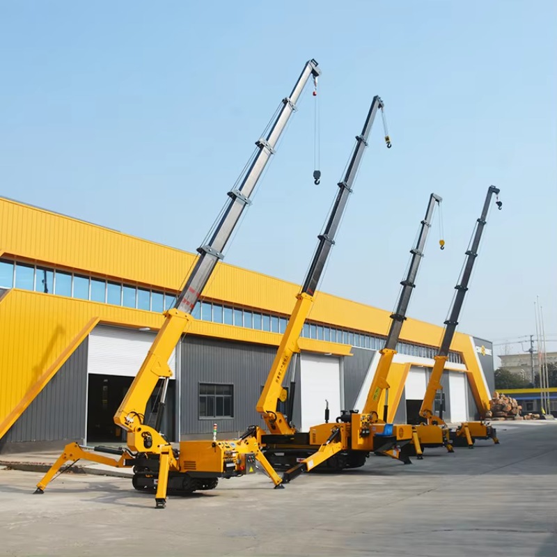 Heavy Equipment In Construction - รถเครนไฮดรอลิก 8 ตัน แบบตีนตะขาบขนาดเล็ก สำหรับงานหนัก พร้อมขาตั้ง