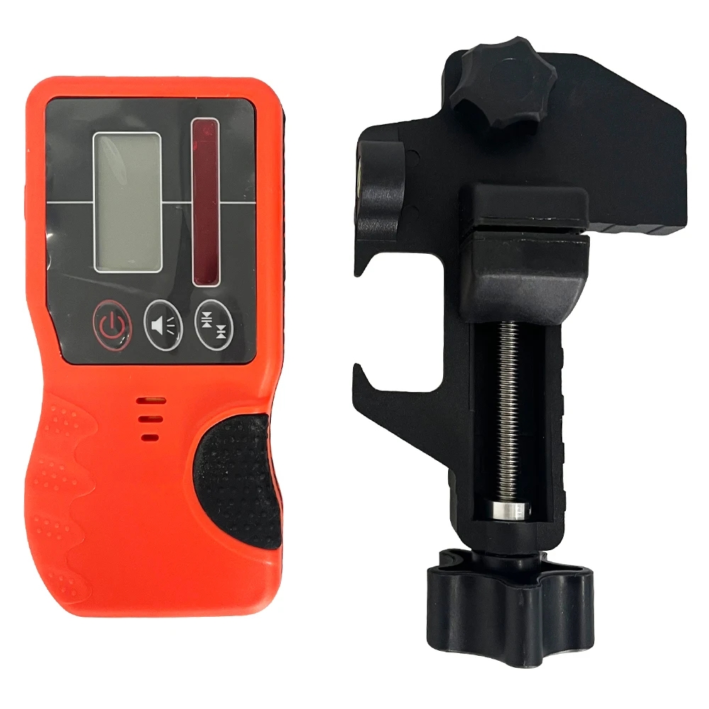 Laser Level Rotary - ตัวรับสัญญาณสีแดงสำหรับเครื่องวัดระดับเลเซอร์แบบหมุนปรับระดับอัตโนมัติ พร้อมตัวตรวจจับเลเซอร์แบบหมุนสำหรับใช้งานกลางแจ้ง พร้อมตัวหนีบแบบ Heavy-Duty