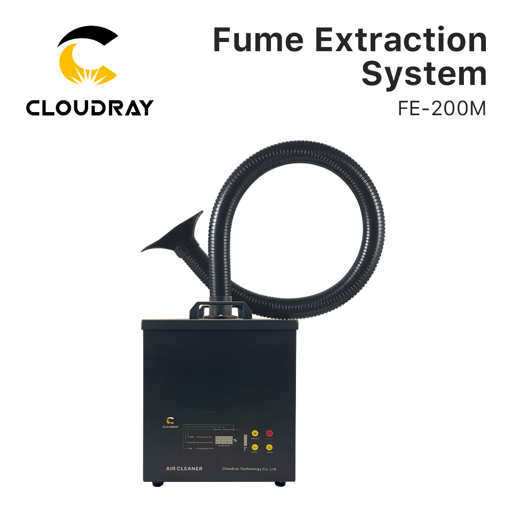 Laser Level Rotary - ระบบดูดควัน Cloudray รุ่น FE-200M สำหรับงานเบาๆ บนเครื่องเลเซอร์มาร์กกิ้ง